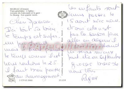 Marsac (Creuse) — vista aérea e igreja — Imprensa Francesa — Verso