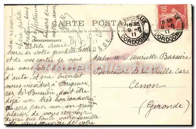Périgueux — Cours Montaigne i Pałac Sądowy — Wyd. GAP, nr 34 — Rewers