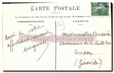 Stara pocztówka Périgueux Pałac Sądownictwa i Bulwary — Rewers