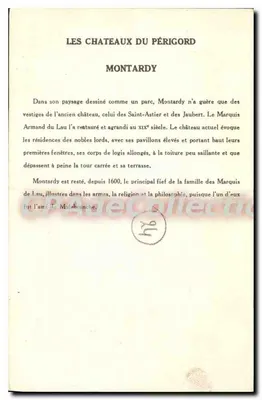 Montardy — Castelos do Périgord — Coleção da Solution Paunuberge, 10ª Série — Verso