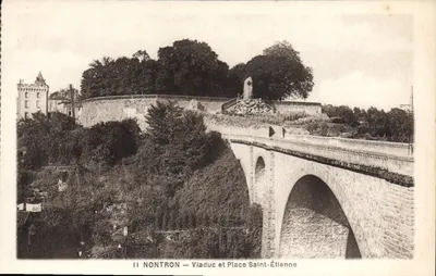Nontron — Viaduto e Praça Saint-Étienne — J. M. Lacote, editor