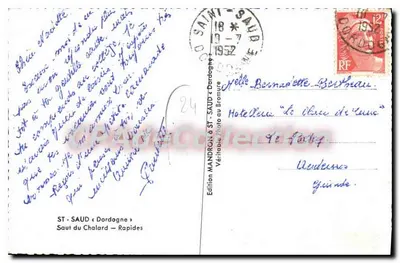 Saut du Chalard — Cachoeiras — Edição MANDRON em ST-SAUD <Dordogne> — Verso