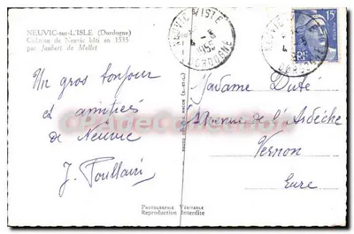 Zamek w Neuvic-sur-l'Isle — Dordogne — Foto J. Toullain — Rewers