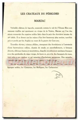Marzac — Castelo do Périgord — Coleção da Solution Pauvabere — Verso