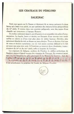 Zamek Périgord — Salignac — Kolekcja Solution Pauauberge, 10. seria — Rewers