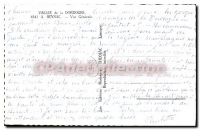 Vale da Dordogne — Vista Geral — Beynac — Limoges — Verso