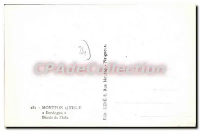 Margens da Isle — Montpon-sur-l'Isle — Editor RENÉ, Rue Mouchy, Périgueux — Verso