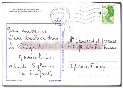 Montignac (Dordogne) — Casas às margens da Vézère — IRIS — Verso