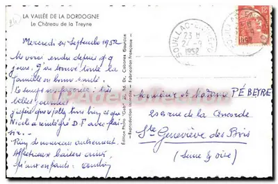 O Castelo da Treyne — Vale da Dordogne — Edição Photo 'Geb' — n°91 — Verso