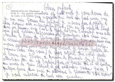 Monbazillac (Dordogne) — ogólny widok z lotu ptaka — CPAdeCollection — Rewers