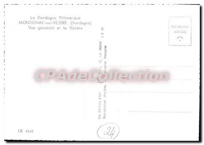 Montignac-sur-Vézère — Vista geral e a Vézère — Les Editions d'Art Martel — Verso