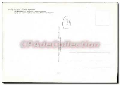 Sarladais w Périgord — Ilustrowana kartka pocztowa — Wydawnictwo Henk, L'Isle - 24 Marmande — Rewers