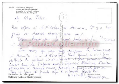 Coppia in costume regionale — Périgord — Edizioni Culture-Loisir-Gastronomie, n°629 — Verso