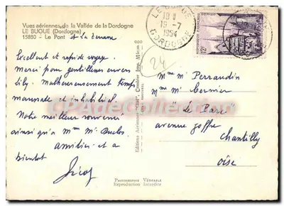 Le Bugue (Dordogne) — Most Ténène — Wydawnictwo 'CIM', Drukarnia Macoub — Rewers