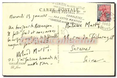 La Loue a Chenecey, vicino a Besançon — Cartolina d'epoca de Collection n°2602 — Verso