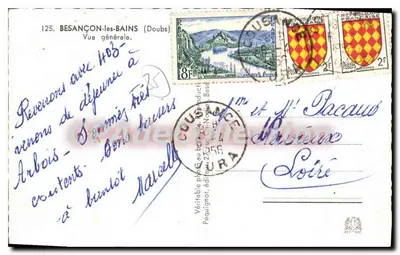 Besançon-les-Bains — Widok ogólny — wydawca Pequignot — Rewers