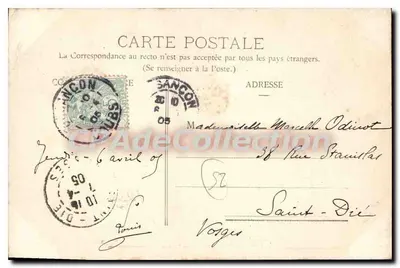 Besançon - Granvelle e Rue de la Préfecture — 520 — Editor não visível — Verso