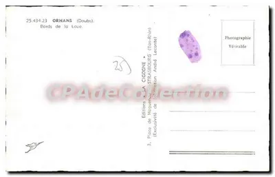 Ornans — Margens da Loue — Éditions de Haqueney — Verso