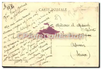 Lods — widok wioski przy rzeczce — wydawca Beaun & Cie, numer serii nieczytelny — Rewers