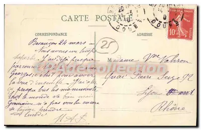 Besançon - Os Banhos Salinos da Mouillère — Bilhete postal antigo, n°93 — Verso