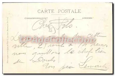 Besançon — Vista Geral, Bairro das Casernas e os Chaprais — C. L. k. — Verso