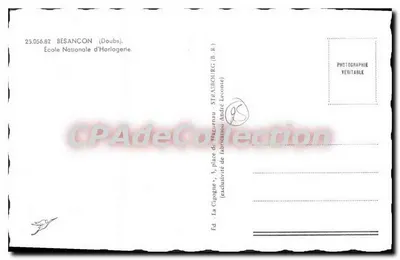 Escola Nacional de Relógios de Besançon — A Garça — editor André Leconte — Verso