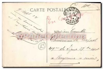 Besançon — Praça e Fonte Flore — Ed. L. Gaillard-Préire, Besançon — Verso