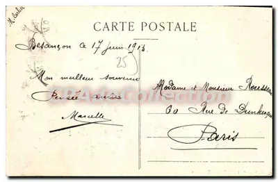 A Cidadela — Vale de Casamène — Montfauccon — Editor Le Gauthier, França, n° 868 — Verso
