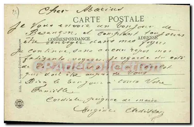 Granica francusko-szwajcarska — Les Hôtels du Saut du Doubs — CPAdeCollection — Rewers
