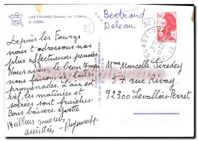 Les Fourgs (Doubs) — widok z powietrza — Wydawnictwo C.E.A.R. Bron — Rewers