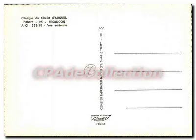 Clínica de Arguel — Vista aérea — Impressor Combier, Pugey — Verso