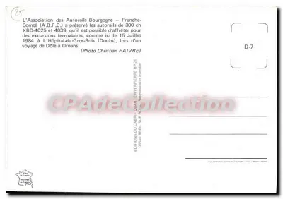L'Hôpital-du-Gros-Bois — trem autorail XBD-4025 a 4039 — Éditions du Cabri — Verso