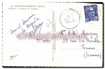 Zamek Loubet — La Begude-de-Mazenc (Drôme) — Wyd. « La Cigogne » — Rewers