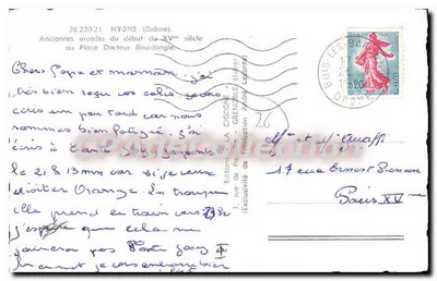 Arcadas antigas do início do século XV — Place Docteur Bourdoncle — Edições de fabricação André Lecogne — Verso