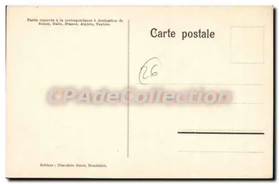 Valência — Ano 1905 — Editor Timothée Jacot, Neuchâtel — Verso