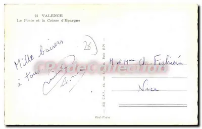 Valence — Poczta i Kasa Oszczędności — C.A.P. Réal-Photo — Rewers