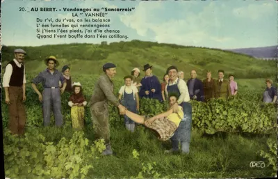 No Berry - Colheita de uvas no "Sancerrois" — LA "VANNÉE" — M. ROUSSEL, Editor-Fotográfico, Châteauroux