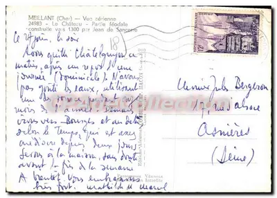 Meillant (Cher) — O Castelo — Parte feudal — Ed. C. Macon — Verso