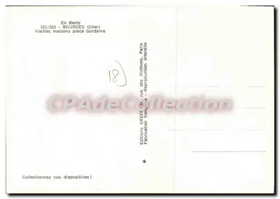 Stare domy na placu Gordaine — Bourges (Cher) — Wydawnictwo GREFF — Rewers
