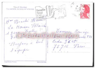 Tulle (Corrèze) — Pejzaż częściowy, brzegi Corrèze — IRIS — Rewers