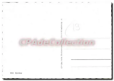 Corrèze — Panoramiczna kartka pocztowa z mapą szczegółową — Cliché des Arts Photomécaniques, Paryż — Rewers