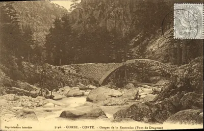 Gorges da Restonica (Ponte de Dragone) — Córsega — Corte — n° 3146