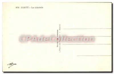 Corté - A Cidadela — editor La Cigoigne, n°33 — Verso