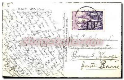 Vico (Korsyka) — Klasztor Świętego Franciszka — Wydawnictwo La Cigogne — Rewers