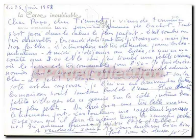 Terrengia — aldeia costeira corsa — editor Ferenczi, n° 24145 — Verso