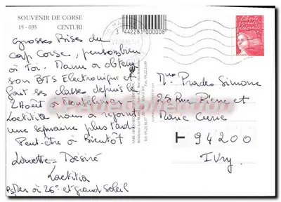 Porto di Centuri — Corsica — Souvenir de Corse 15-035 — Verso