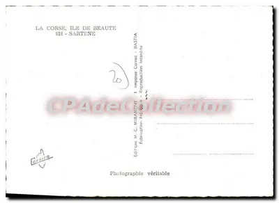Sartène — widok panoramiczny i ruiny — Wydawnictwo M.-C. MIRAMONT, Bastia — Rewers