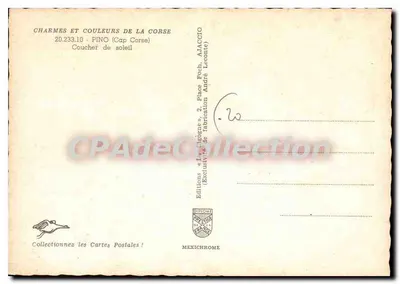 Pino (Cap Corse) — Pôr do sol — Éditions Diplôme — Verso