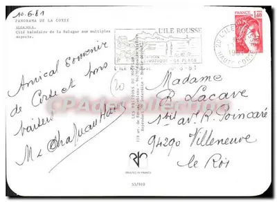 Algajola — panorama Balagne z wieloma aspektami — Wydawnictwo Mont-Blanc, n° 53/910 — Rewers