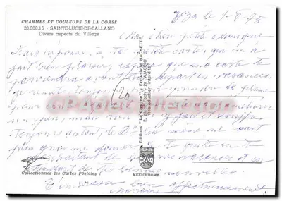 Sainte-Lucie-de-Tallano — Diversos aspectos do vilarejo — Edições 'La Colombe' Mexichrome — Verso